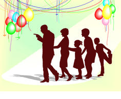 Family celebration Illustrations and Clipart