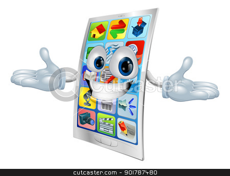 Cell phone mascot cartoon stock vector