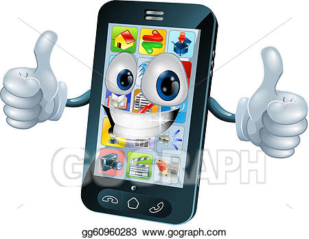 cell phone clipart happy