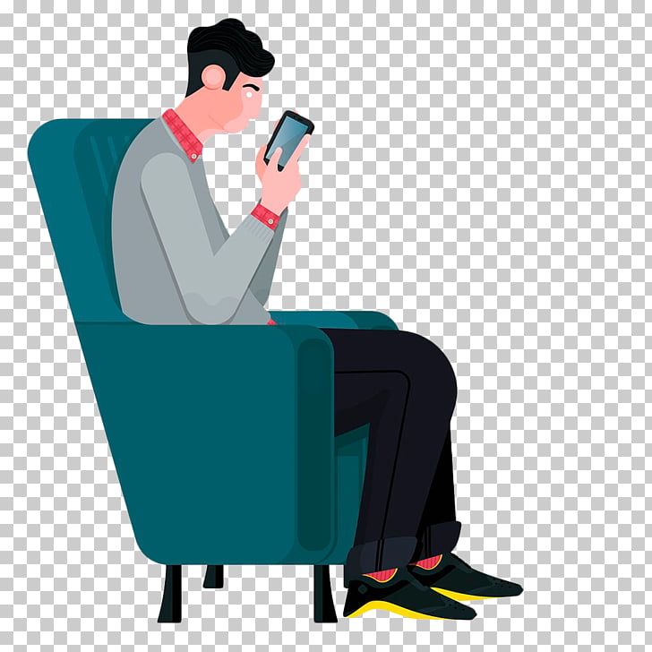Graphic design Cartoon Illustration, The man sitting on the