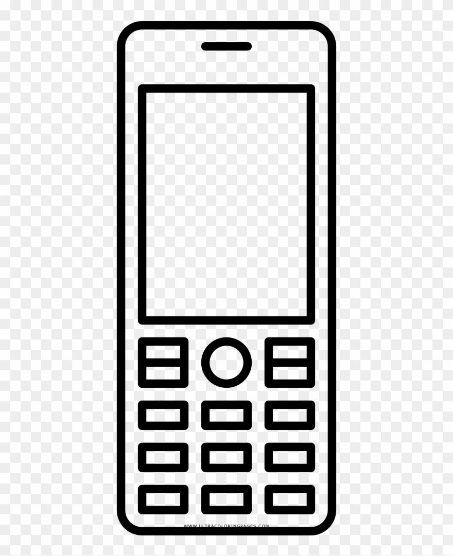 Black And White Stock Cellphone Clipart Coloring Page
