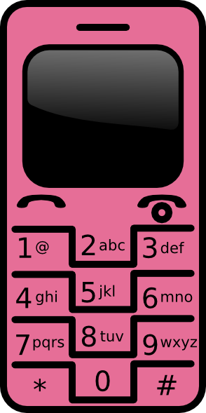 Pink cell phone.