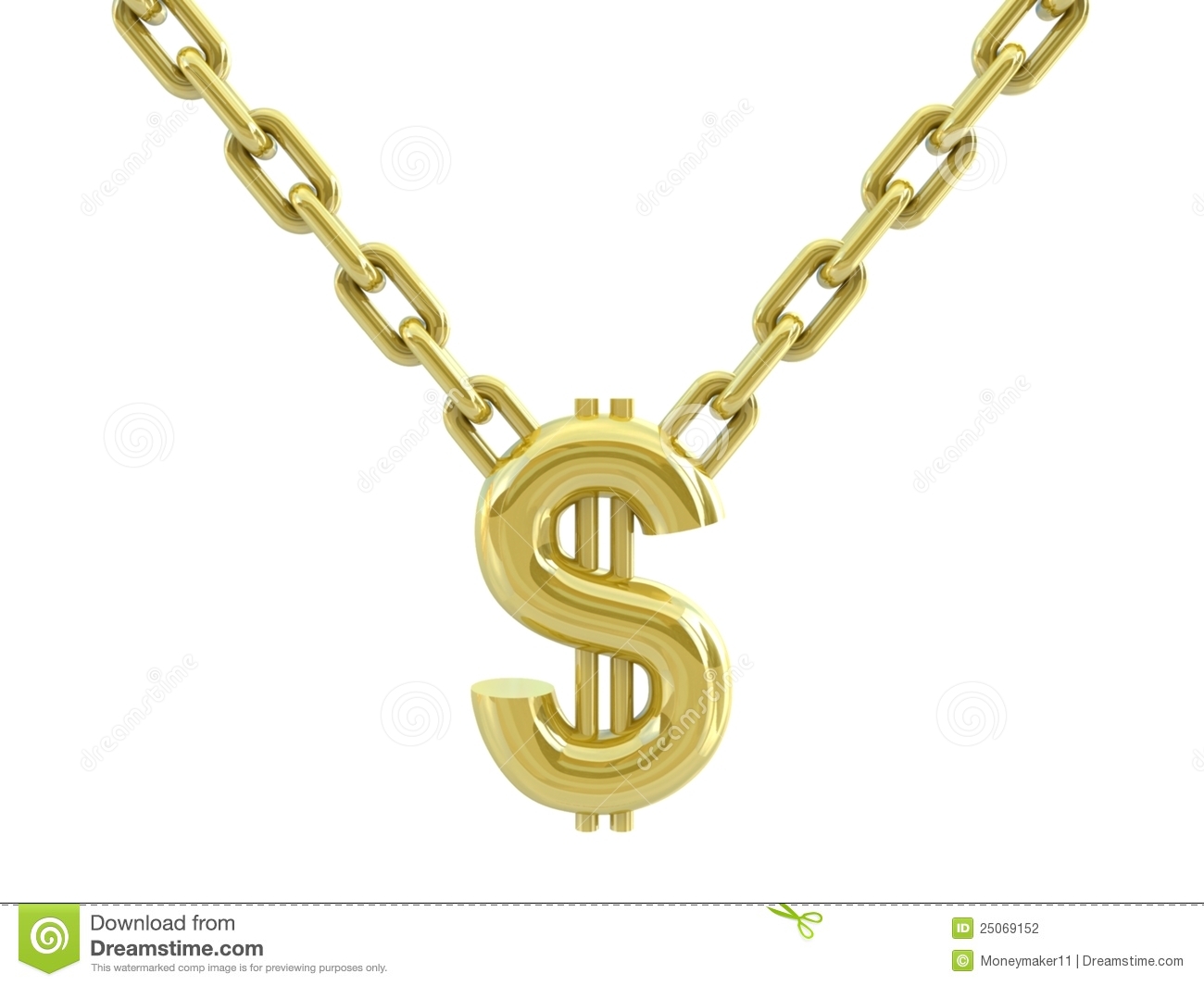 Gold chain gangster clipart
