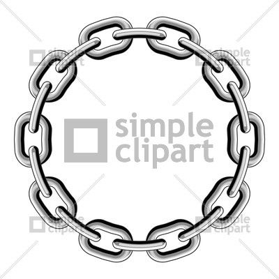 Round frame made of chain, download royalty