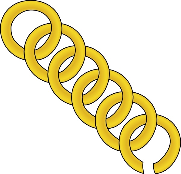 Gold Chain Of Round Links clip art Free vector in Open