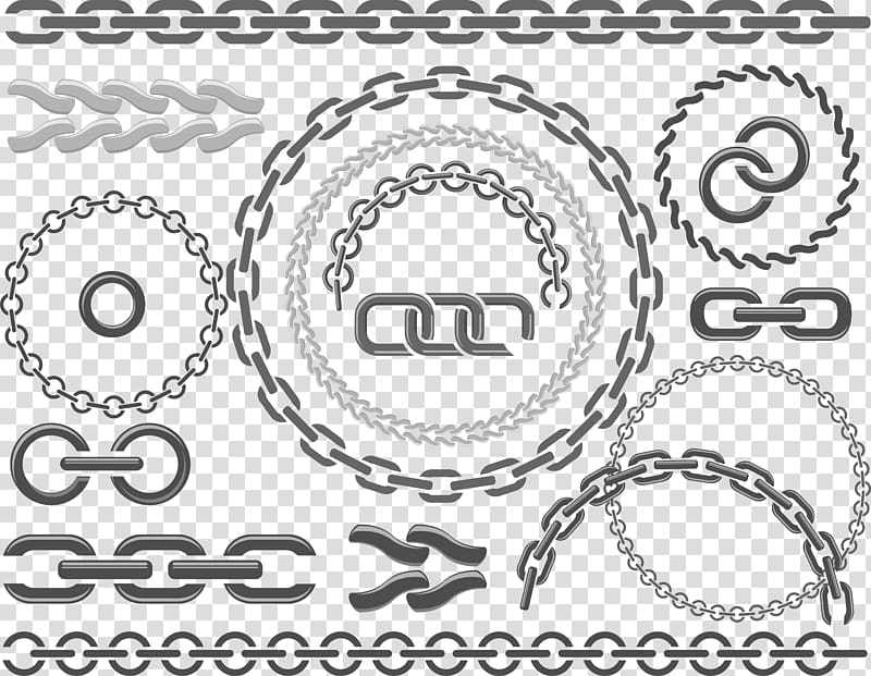 Round black and white patterns , Chain Illustration, chain