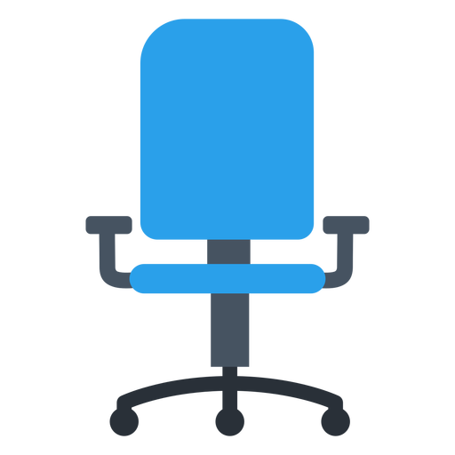 Blue office chair.