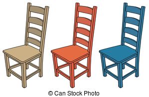 Wooden chairs vector.