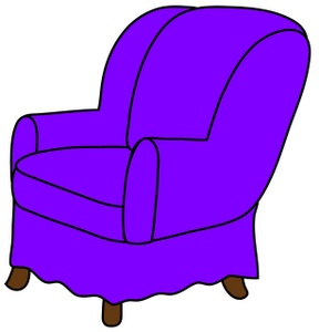 Arm chair clipart image clip art illustration of a purple