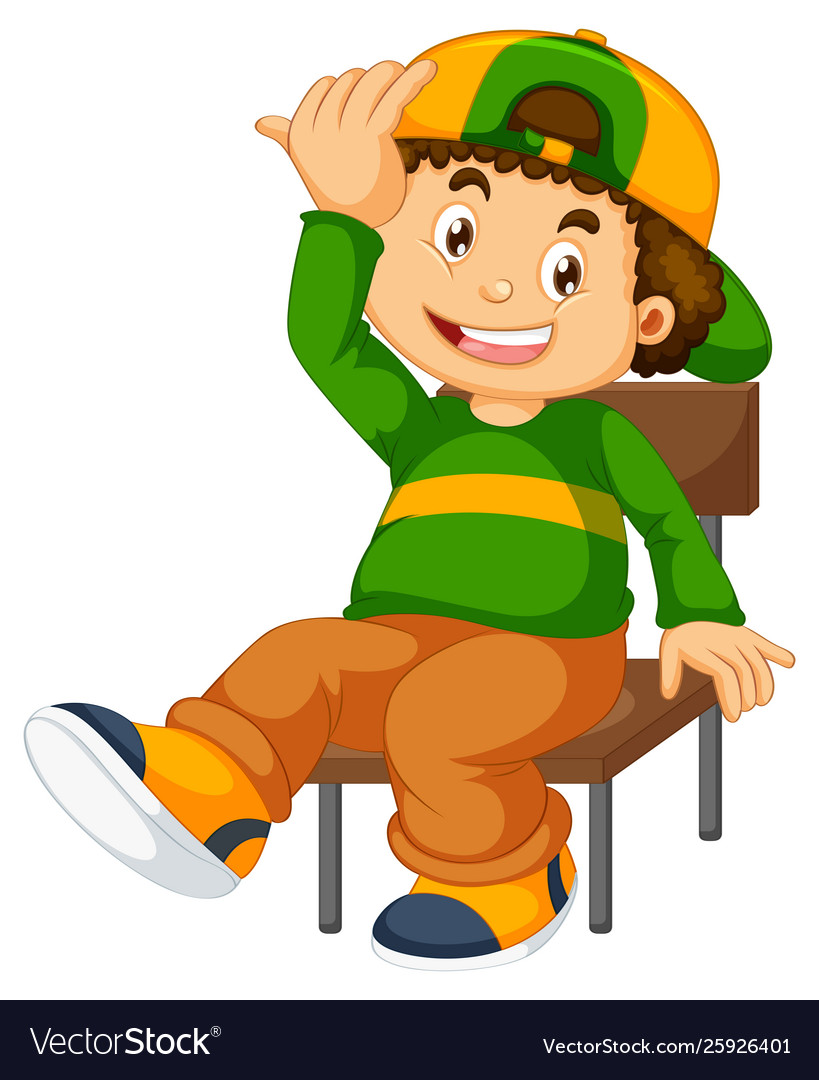 A boy sitting on a chair vector image