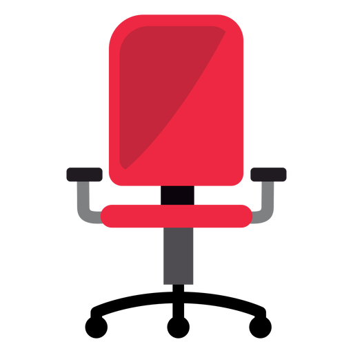 Red office chair.