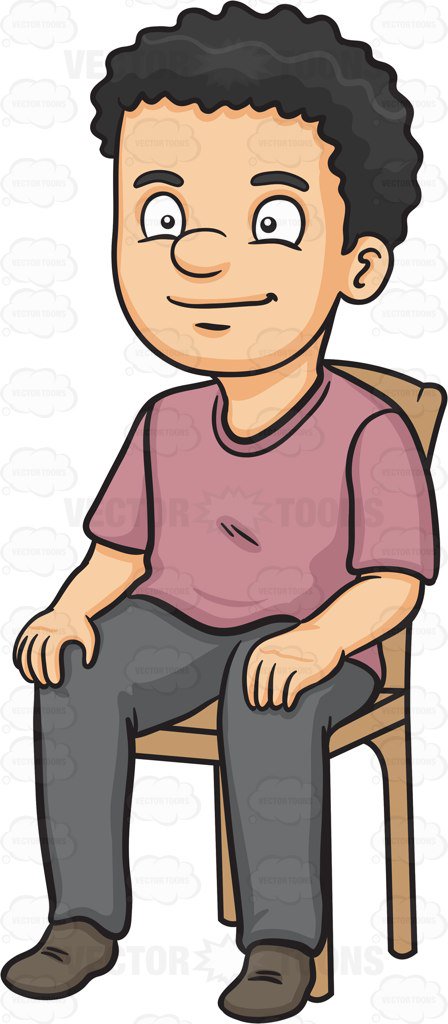 Sitting in chair clipart