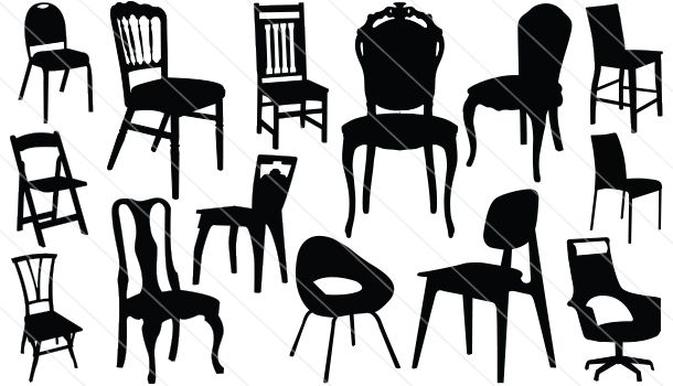 Chair silhouette vector.