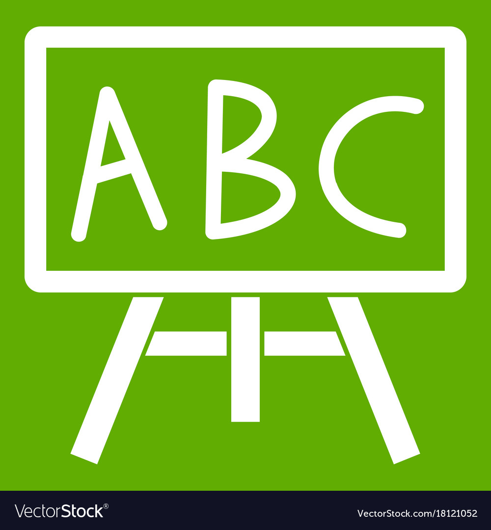 Chalkboard with the leters abc icon green
