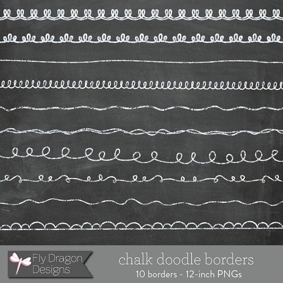 Chalk Clip Art Doodle Borders and FREE Chalkboard