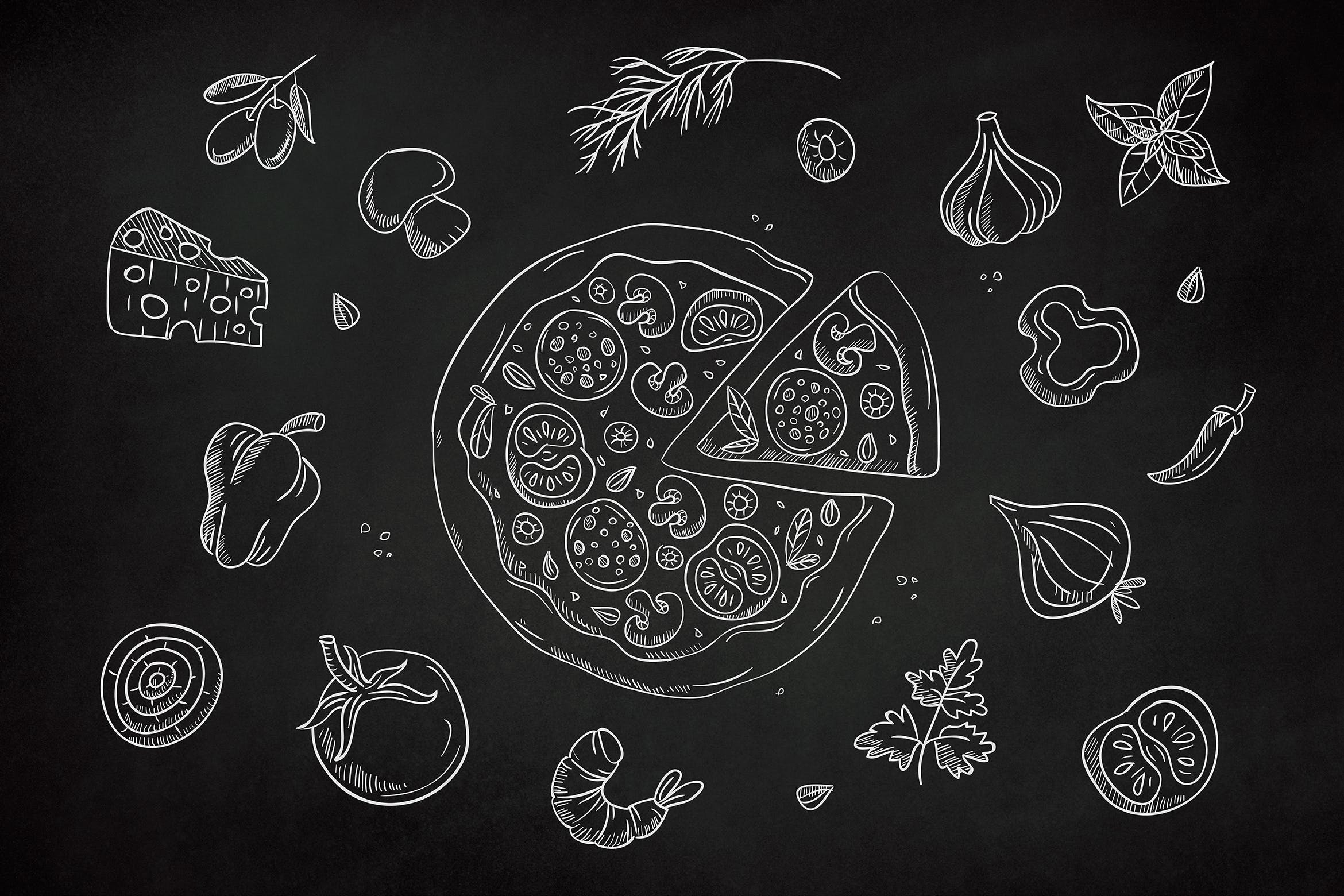 Drawn Pizza Clipart by Jumsoft on Envato Elements