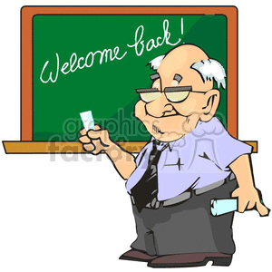 Welcome back on a chalkboard clipart