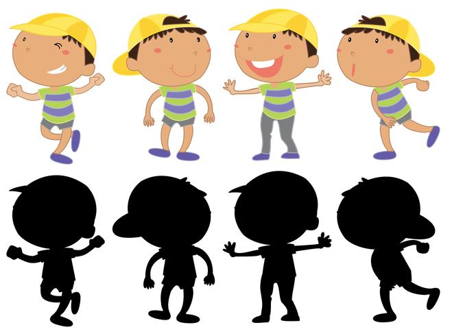 Set of young boy character