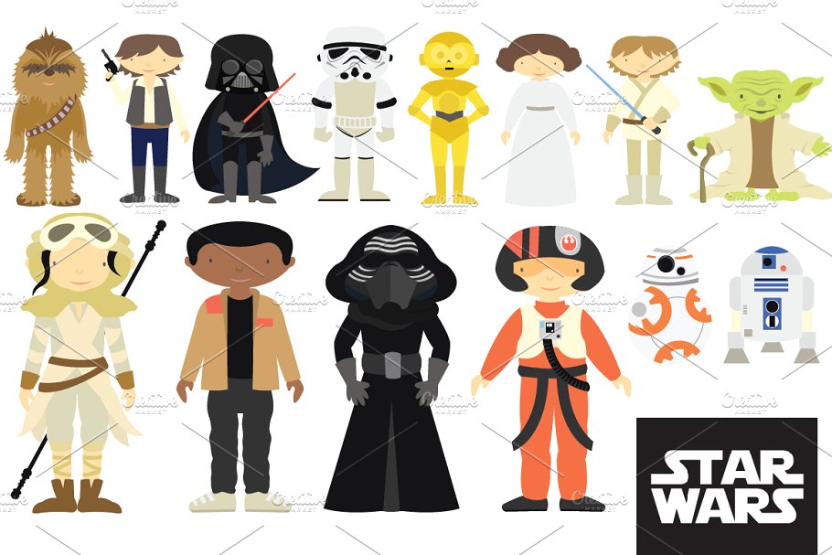 Star Wars Characters Clipart Set