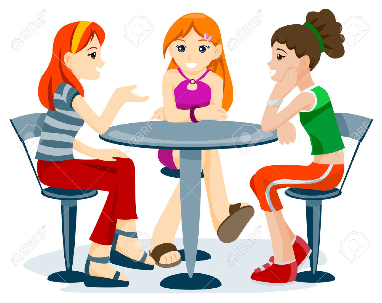 Friends Chatting Clipart