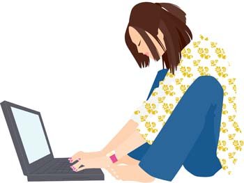 Free Girl sitting and chats Clipart and Vector Graphics