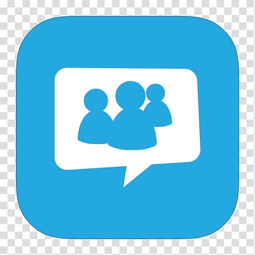Group chat logo, blue area text symbol, MetroUI Apps Live