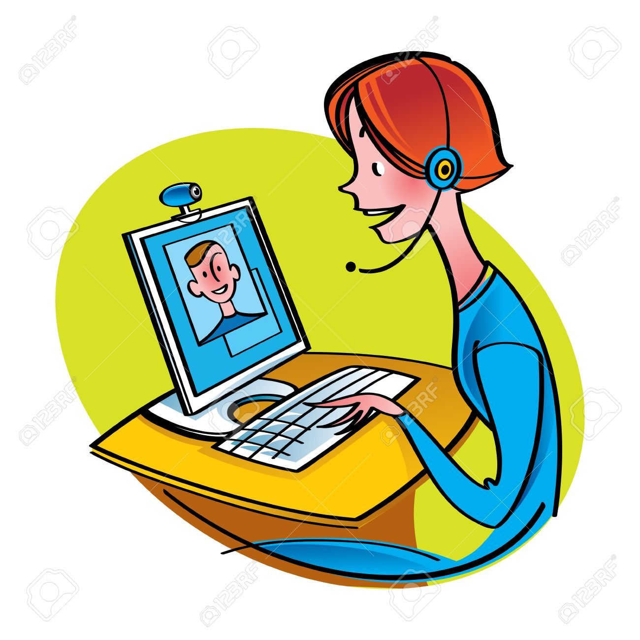 Chatting online clipart.