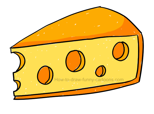 How to draw a cheese clipart