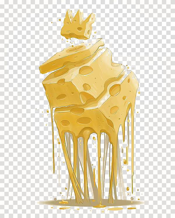Melted cheese illustration, Hamburger Cheese Pizza