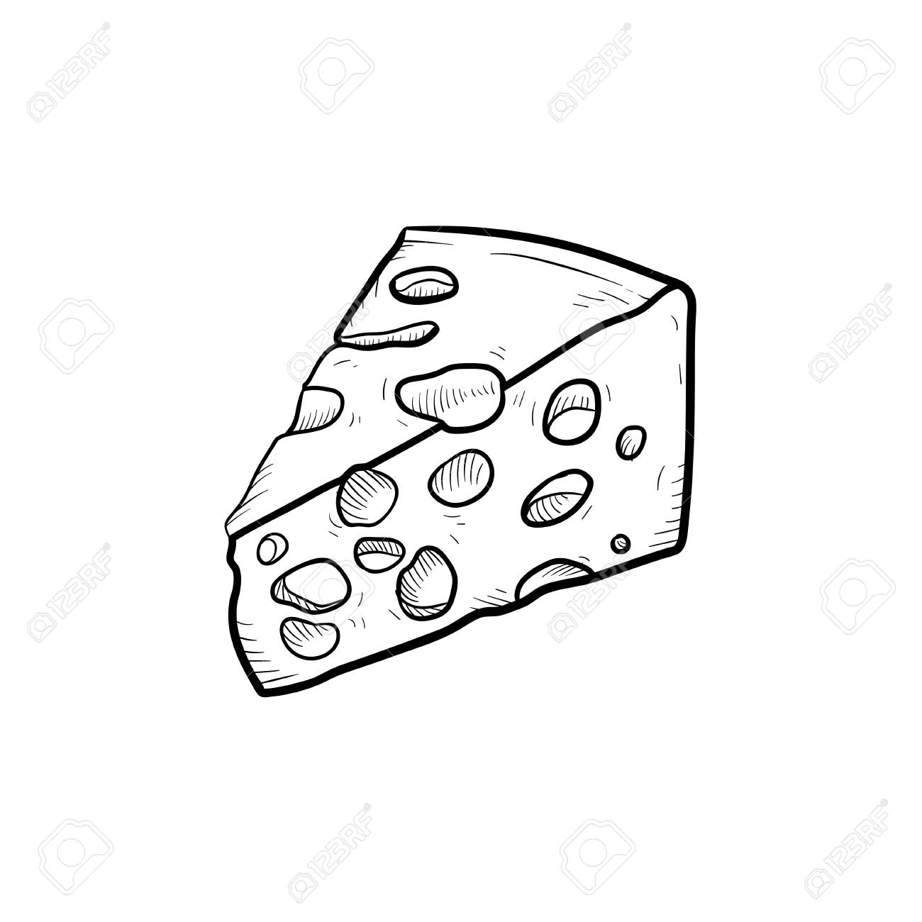 Drawn cheese outline.