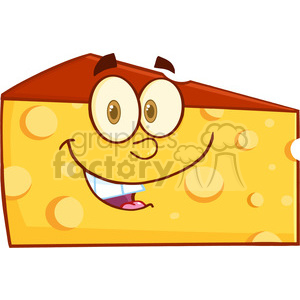 Royalty Free RF Clipart Illustration Smiling Wedge Of Cheese Cartoon  Character clipart