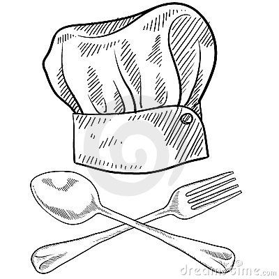 Chef hat drawingchef hat utensils drawing