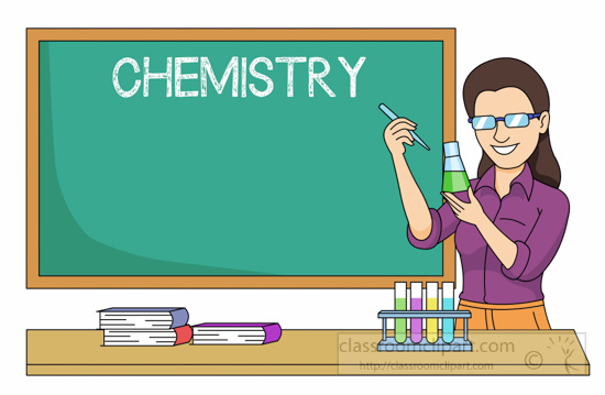 Chemistry Teacher Performing Experiment In Classroom Clipart