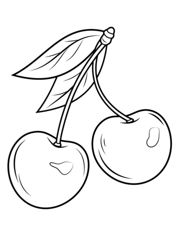 Two Cherries coloring page