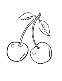 Cherry coloring page.