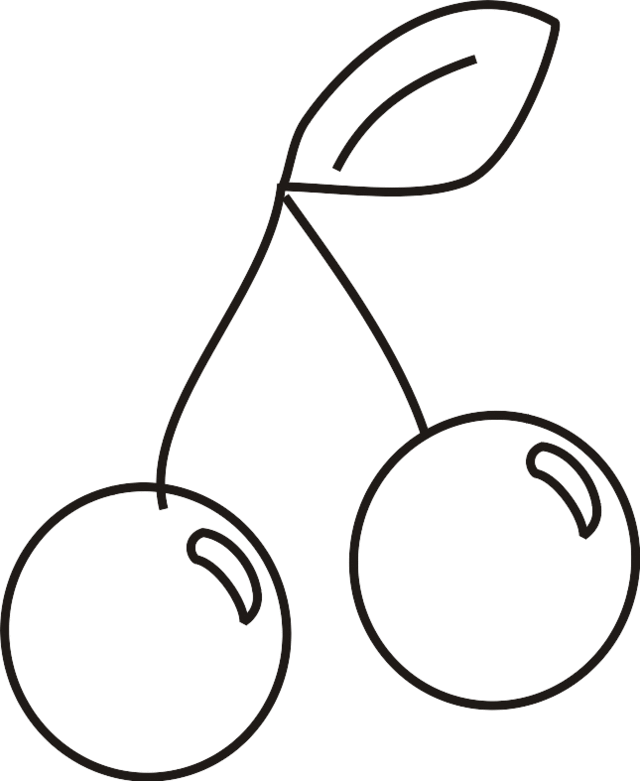 Double Cherries Coloring Page