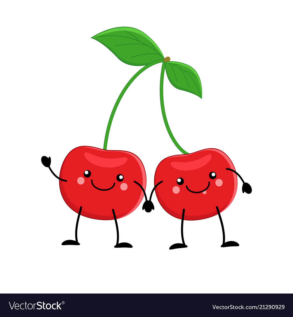 Cute cartoon cherry kawaii cherry