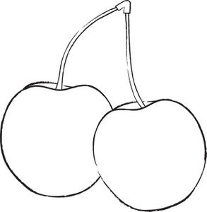 cherry clipart outline