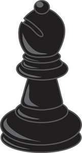 Clip Art Illustration Of A Black Bishop Chess Piece