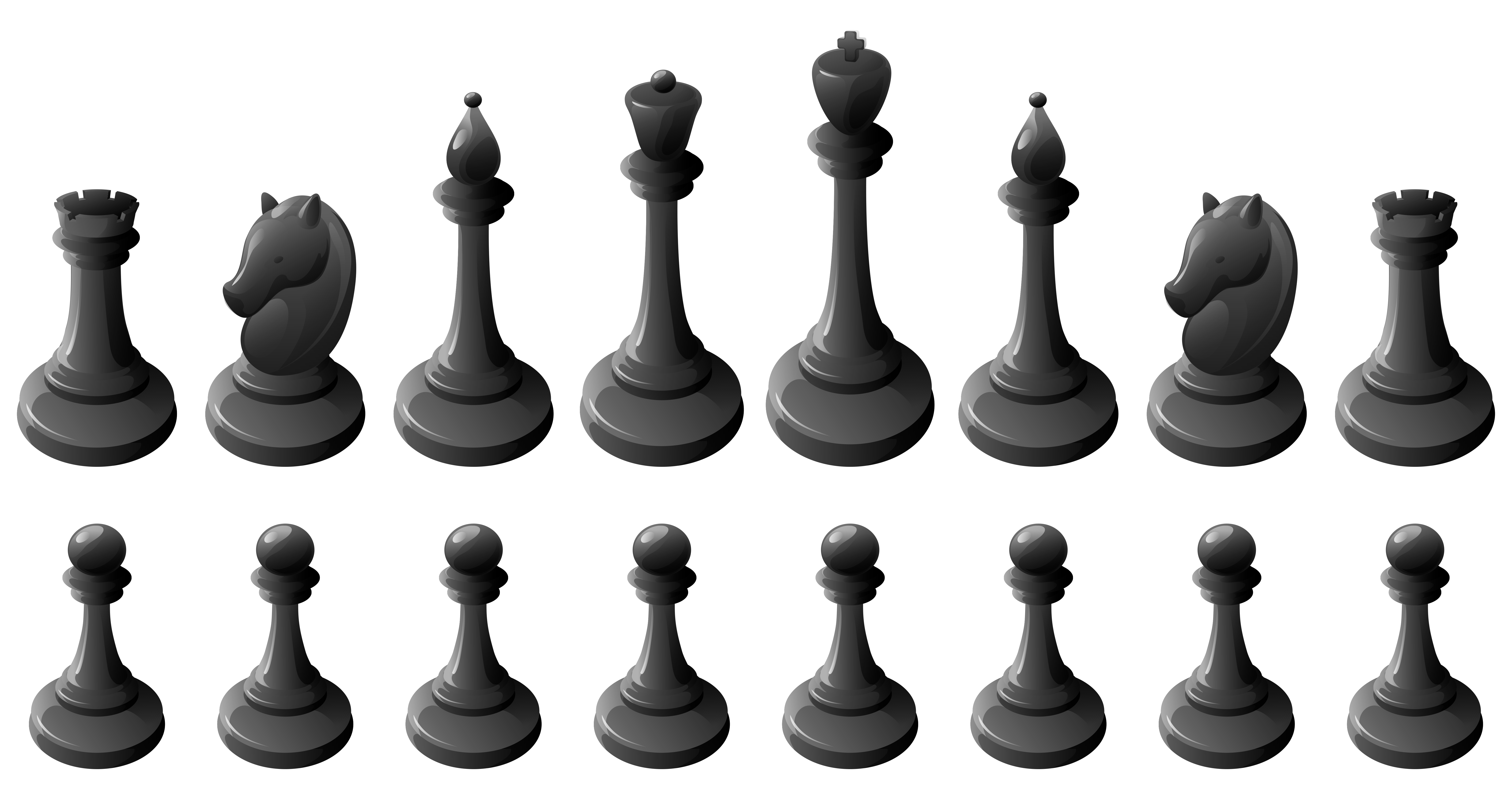 Black Chess Pieces PNG Clipart