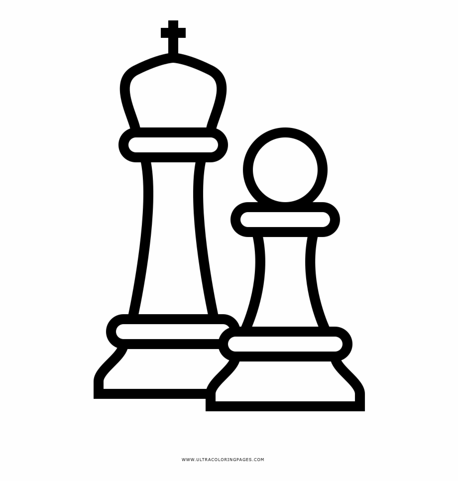 Chess Pieces Coloring Page Ajedrez Logo Blanco