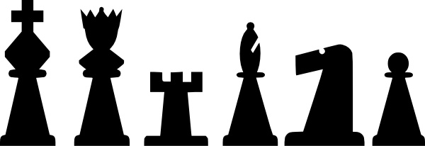 chess pieces clipart black