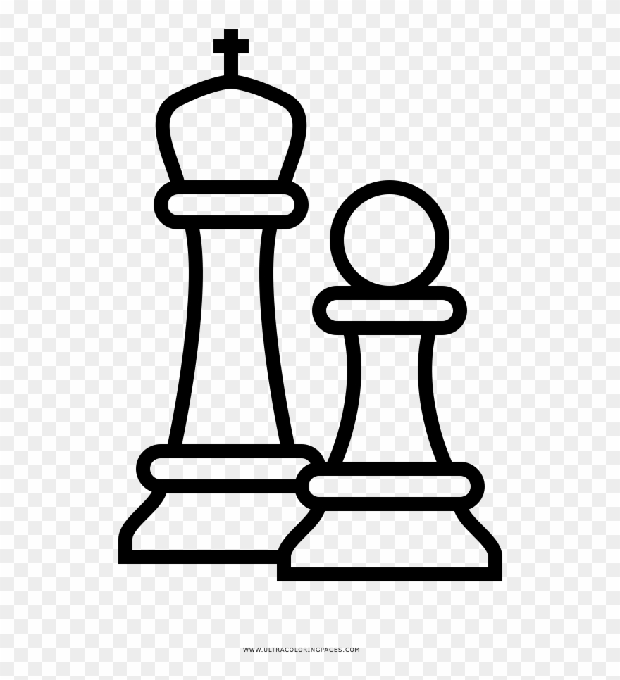 Chess Pieces Coloring Page Clipart