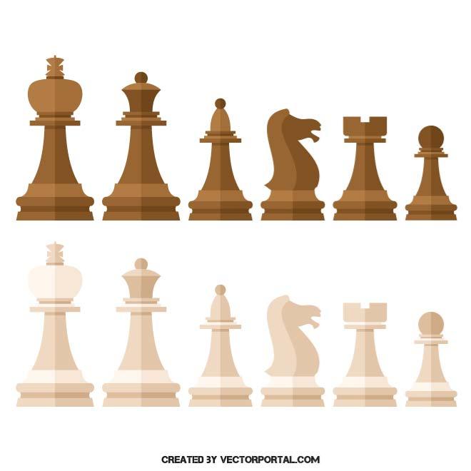 Chess pieces vector.