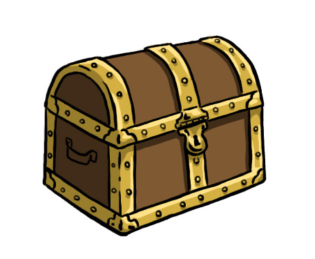 Cartoon treasure chest.