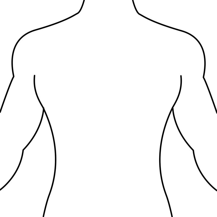 Human Body Outline Front and Back Drawing