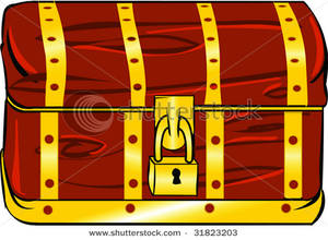 A Red and Gold Treasure Chest Clipart Image