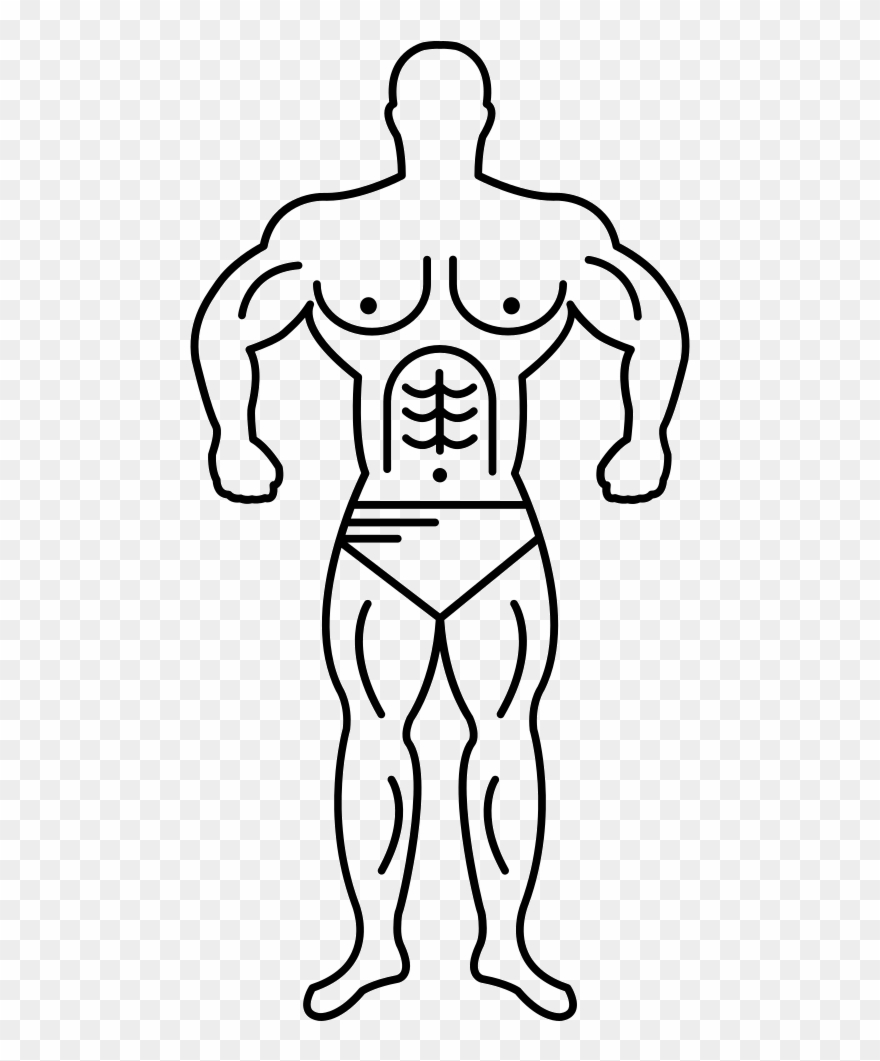 Muscle Man Line Art Vector Png