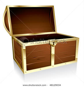 An Open Wood Treasure Chest