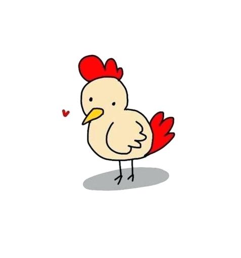 Cartoon chicken drawing.
